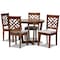 Baxton Studio Alena Grey Upholstered and Walnut Wood 5-Piece Dining Set 169-9881-10897 - alternate 1
